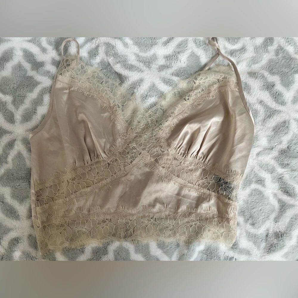 Silk lace crop top